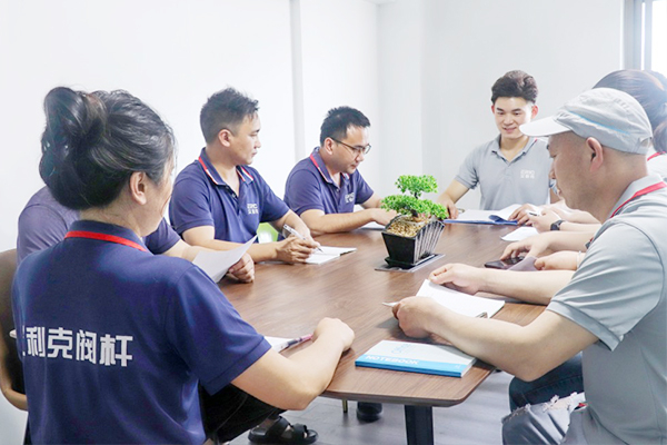 Eric team meeting on valve production