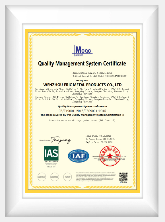 Quality Management System Certificate